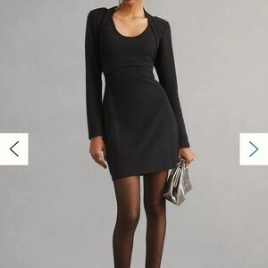 Halter Anthropologie Black Sheath Dress size XS